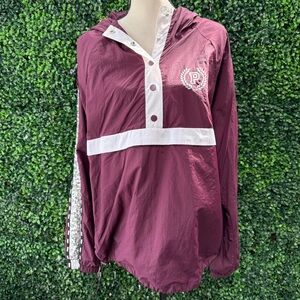 Victoria's Secret Pink Bling Anorak Burgundy Jacket Buttons Pocket